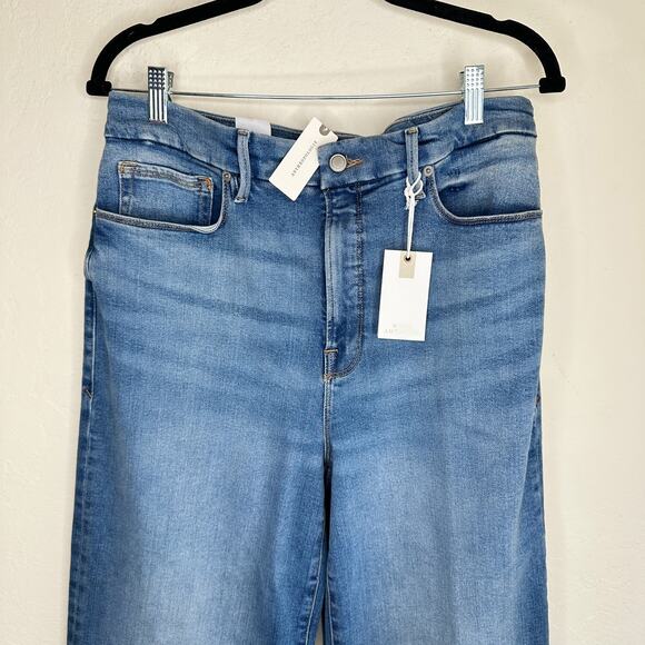 NWT Anthropologie Good American Good Waist High Rise Palazzo Wide Leg Jeans 32 - Picture 4 of 14